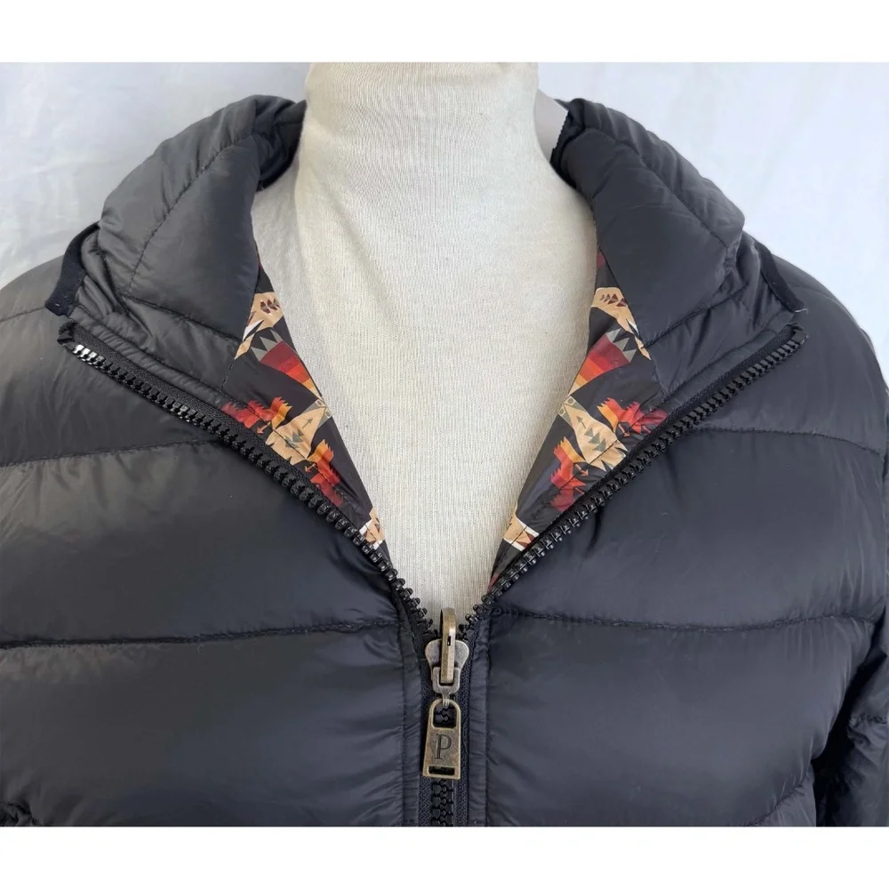 Pendleton Black Puff Jacket with Patterned Interior